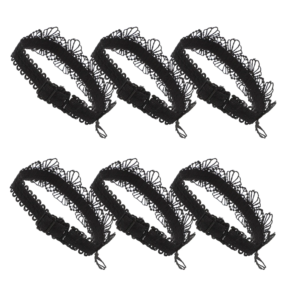 

6 Pcs Shoe Straps Invisible High Shoe Strap Grip Heel Replacement Black Adjustable Elastic Ankle Straps for Shoes
