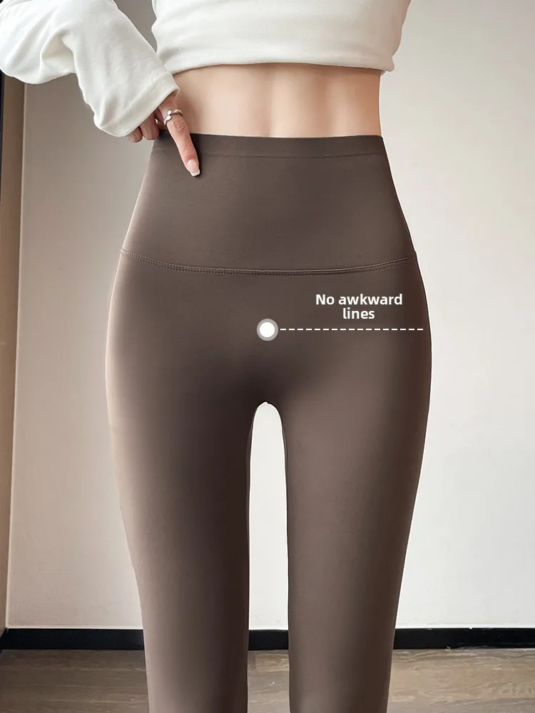 

Утягивающие брюки из овчины с высокой талией для йоги, женская верхняя одежда, весенне-осенние брюки с базовым слоем Sl