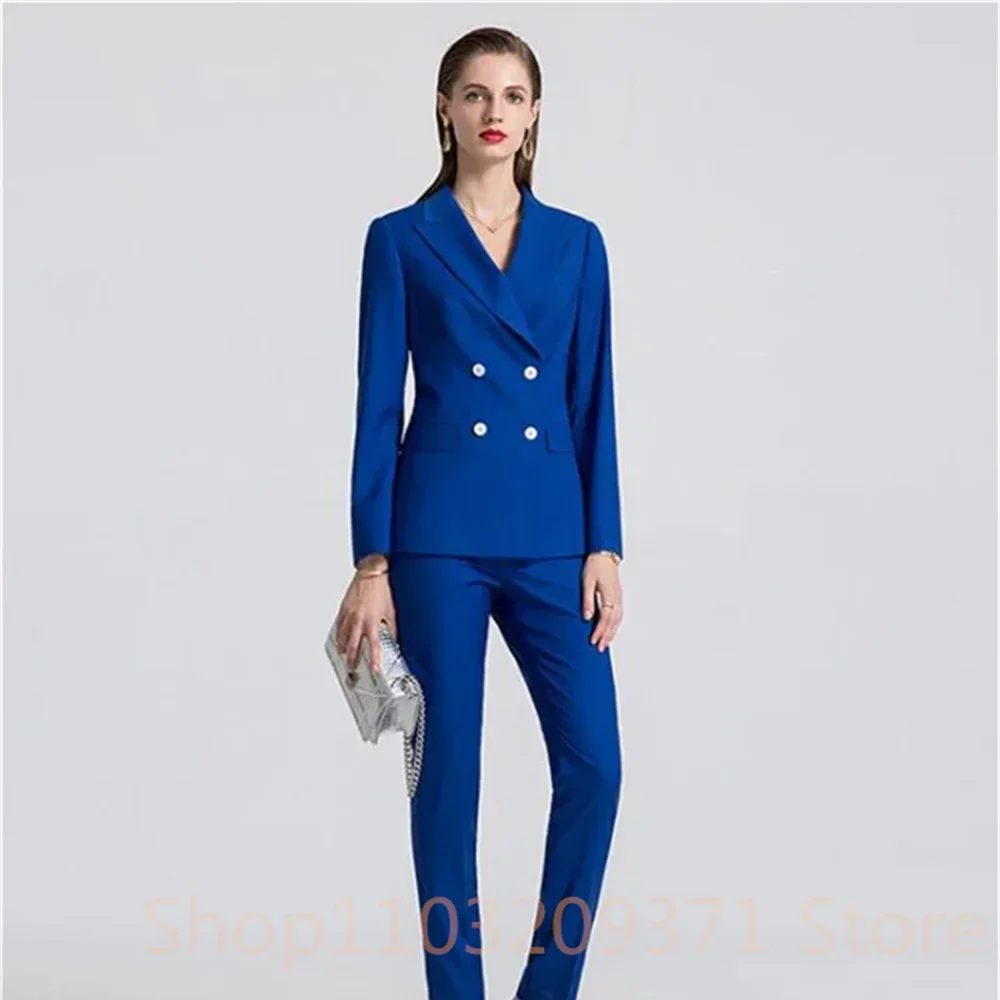 

Women Suits Pants Sets 2 Piece Double Breasted Peak Lapel Tuxedo Prom Party Fashion Daily Casual Office