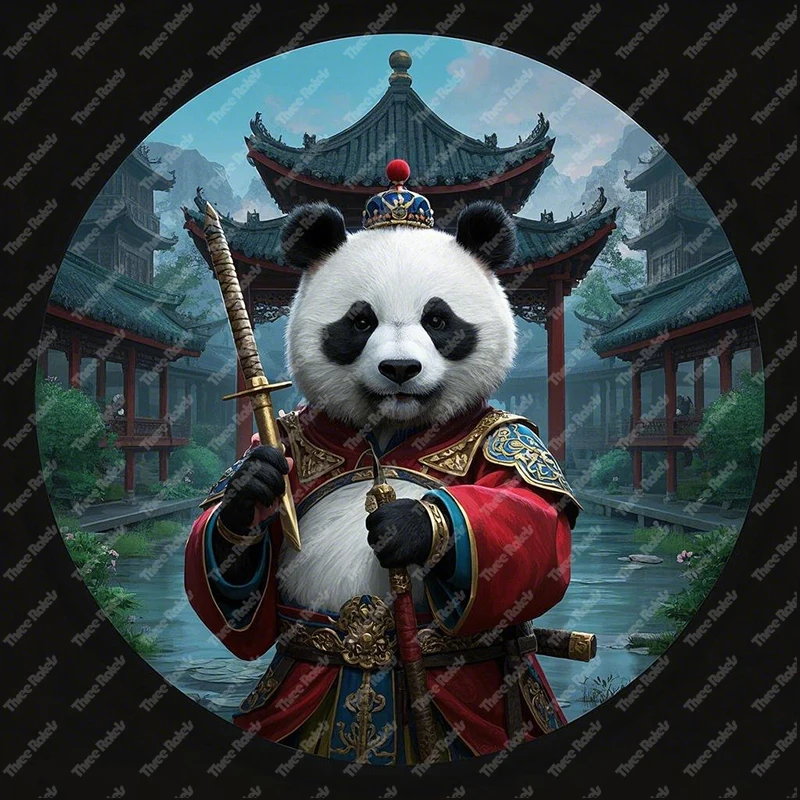 Three Ratels QHH126 Funny Sichuan Opera Panda Cartoon Wall Stickers for Home Decoration
