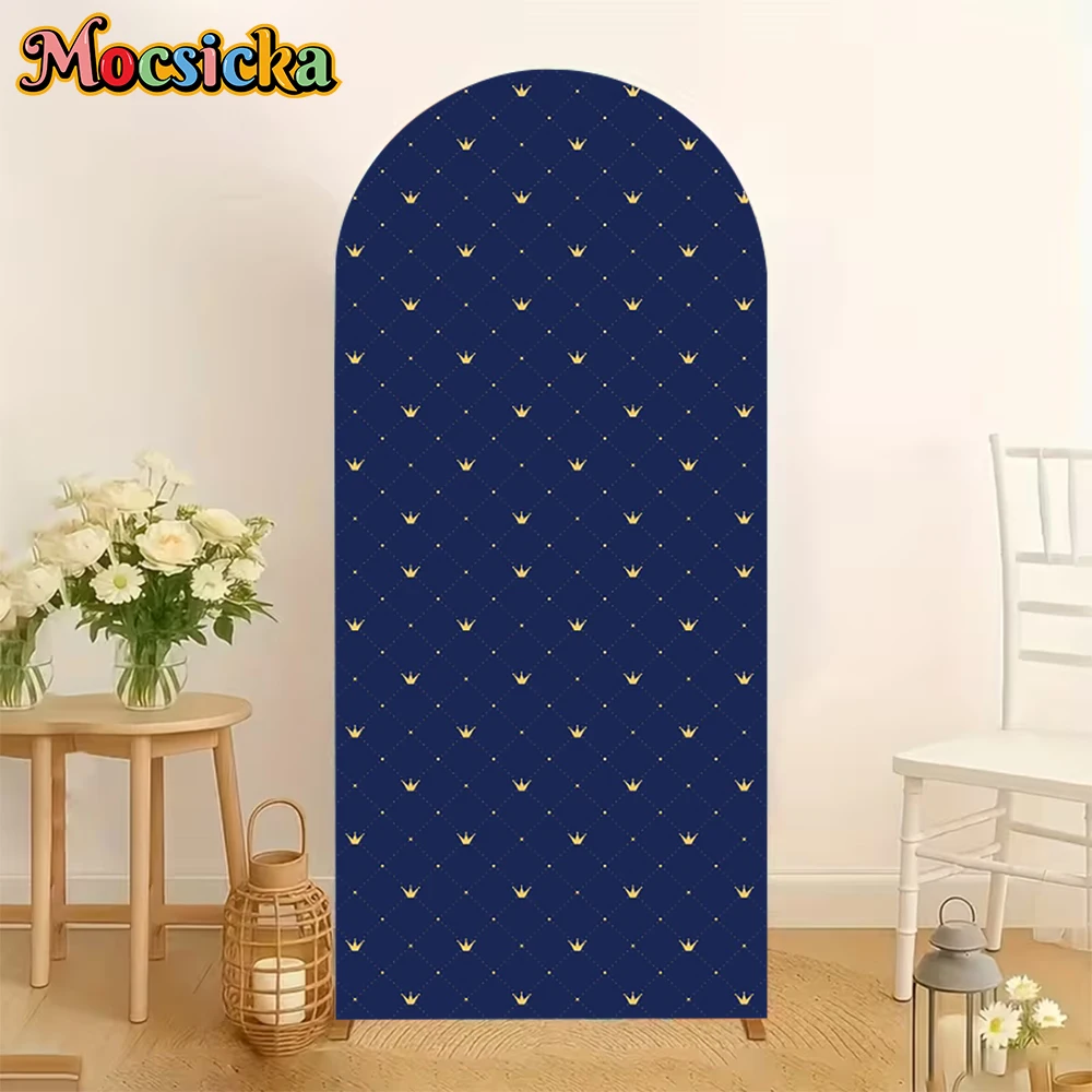 

Mocsicka Double-Sided Arch Background Blue Birthday Wedding Party Baby Shower Photo Arched Covers Backdrop Studio Shooting Props