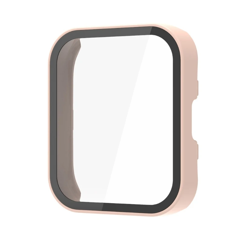 9H 強化ガラスフィルム + ケーススクリーンプロテクターフルカバレッジカバーアンチスクラッチフレームシェル時計ハウジング Bip 5 に適合