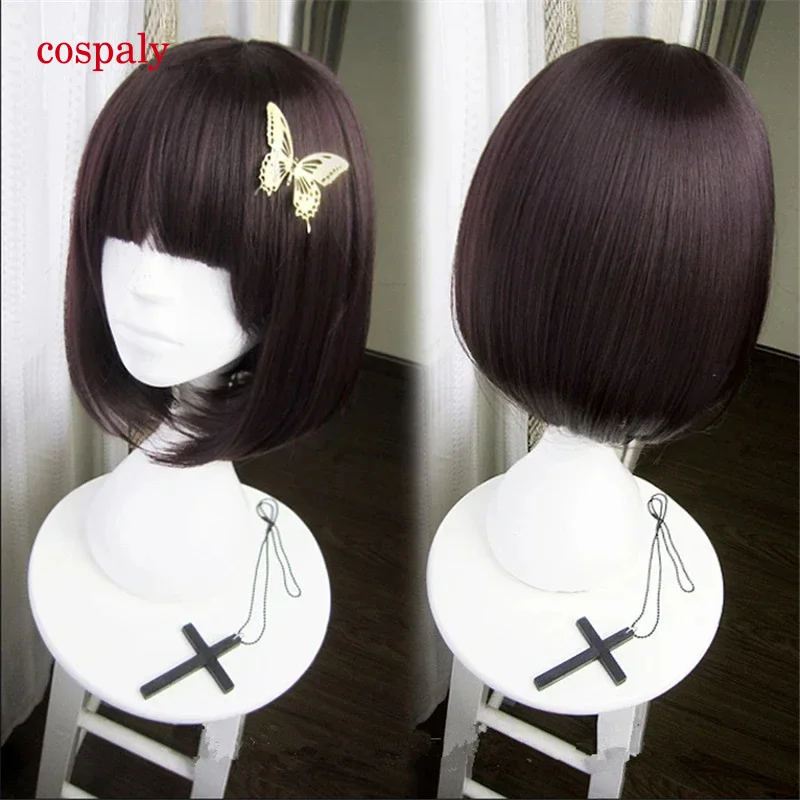 A Anime Akiko Yosano Cosplay Wigs Brown Short Curly Heat Resistant Synthesis Hair Bobo Wig Wig Cap