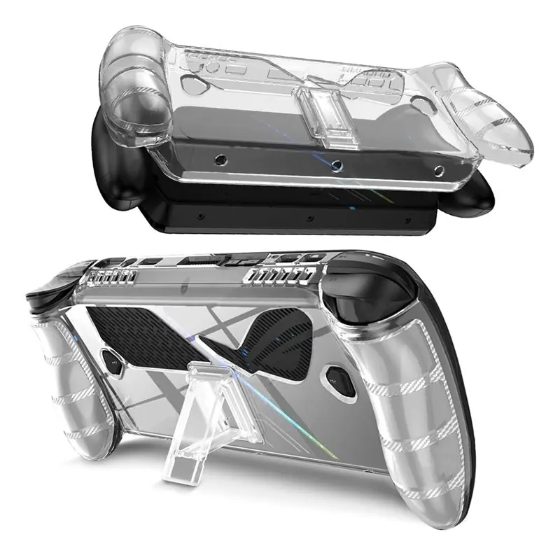 

Ударопрочный защитный чехол ABKI-TPU с подставкой для ROG Ally, X Console — прозрачный чехол с защитой от царапин и удобной ручкой