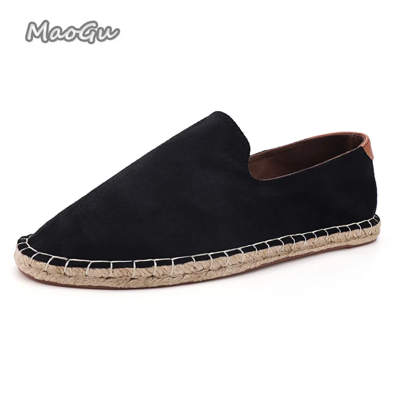 Men's Espadrille Loafers Slip-On Flat Linen Casual Shoes Breathable Man Footwear Size 38-47 Zapatos De Hombre Lightweight Shoes