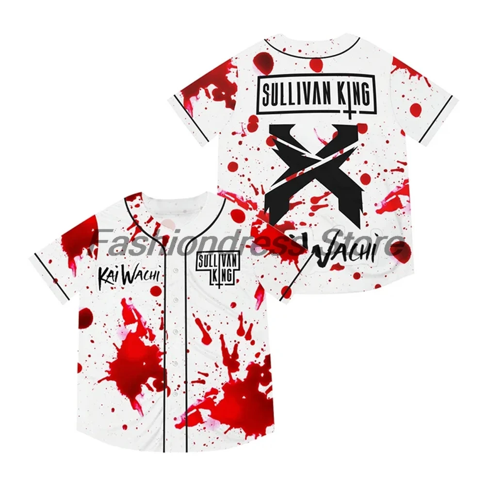 Excision Sullivan King Kai Wachi Merch Baseball Jersey V-Neck Short Sleeve Button-up Shirts Women Men Streetwear Tops