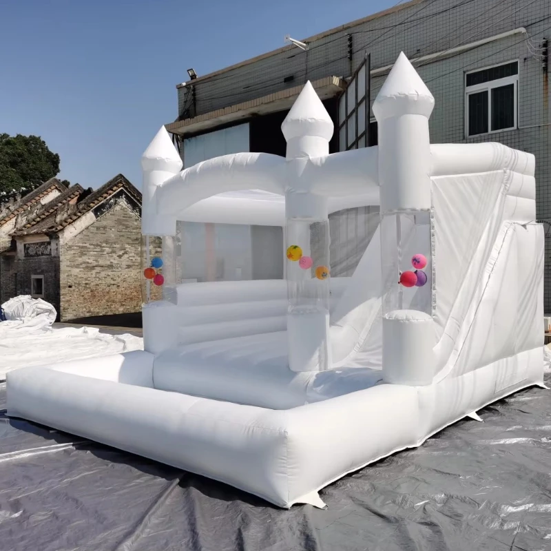 

Bouncy Castle Slide White Bounce House Ball Pit Balloon Soft Ball Castle