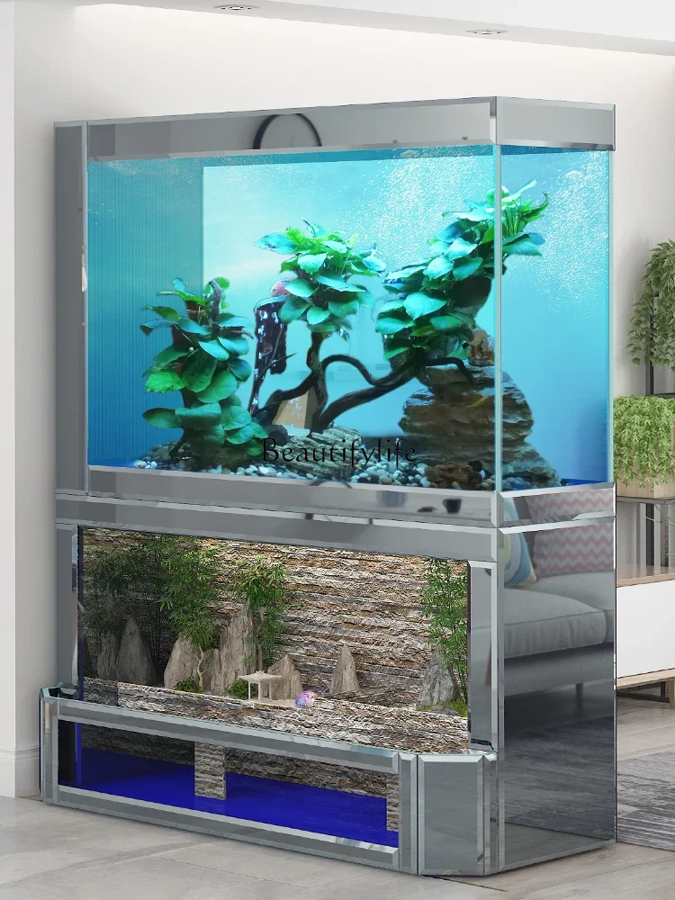 

yj9 Flowing Water Fish Tank Floor-Standing Living Room Ornament Circulating Water Office Modern Light Luxury Screen-Type
