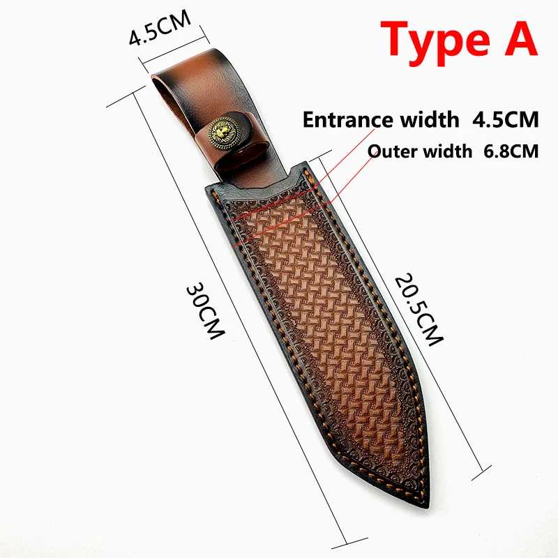 1 Piece Top Quality Genuine Cow Leather Cowhide Straight Knife Fixed Blade Sheath Scabbard Outdoor Hunt Holster With Buckle