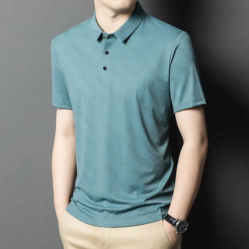 BROWON 2025 nueva camiseta de verano Para Hombre, Polo para exteriores, Polos sólidos de manga corta Para Hombre, camiseta lisa de negocios Para Hombre