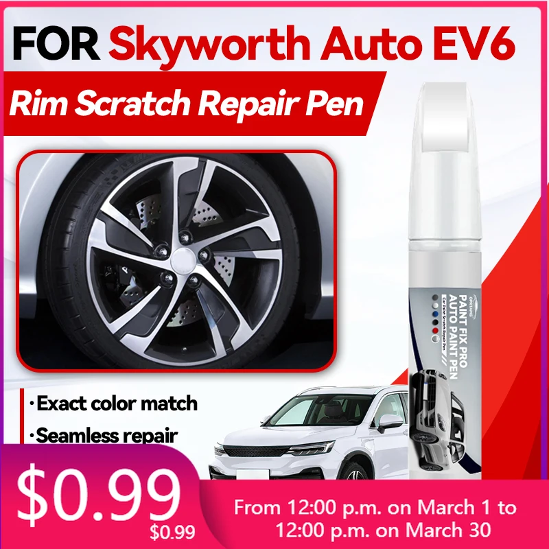 

Автомобильные аксессуары для Skyworth Auto EV6 1990-2026: Карандаш для ремонта краски, средство для удаления царапин, DIY, черный цвет W