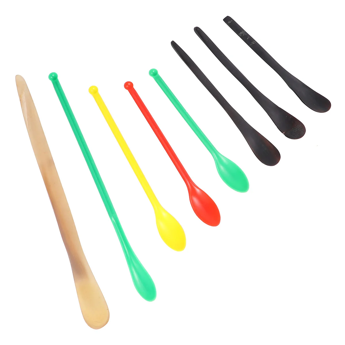 

8Pcs Laboratory Spoon Set Heavy Duty Plastic Medicine Spoon for Reagent Sampling Deep Bottle Retrieval Easy Storage