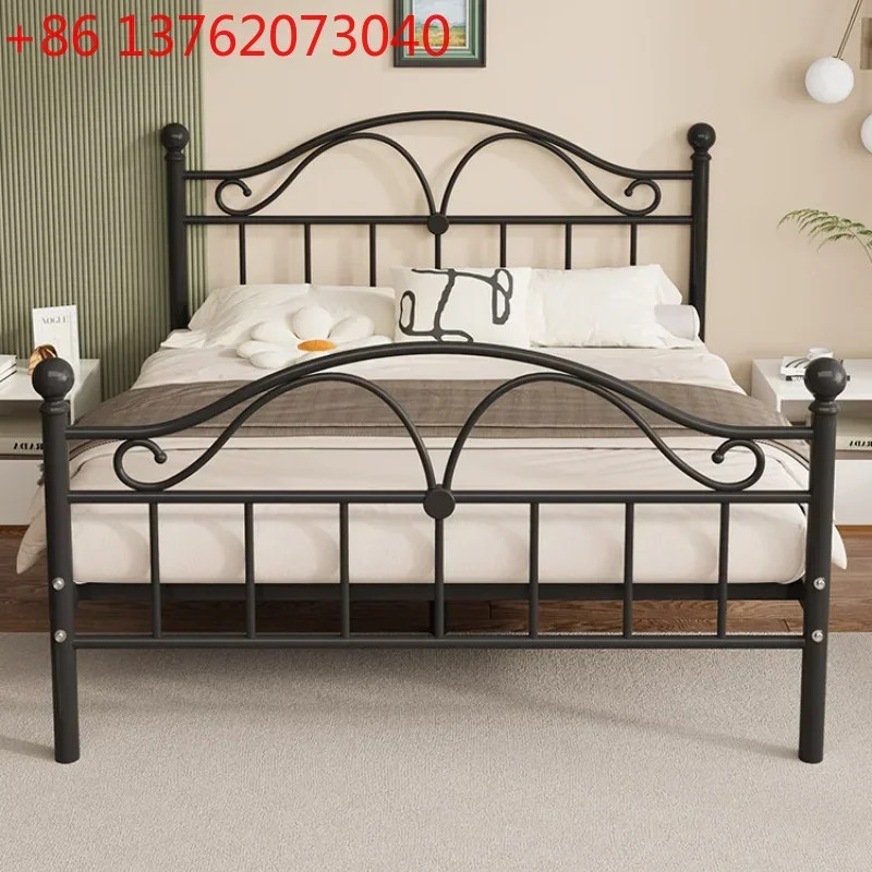 Nordic modern bed frames thickened metal 160x200 black single bed family bedroom muebles para el hogar sleeping set furniture