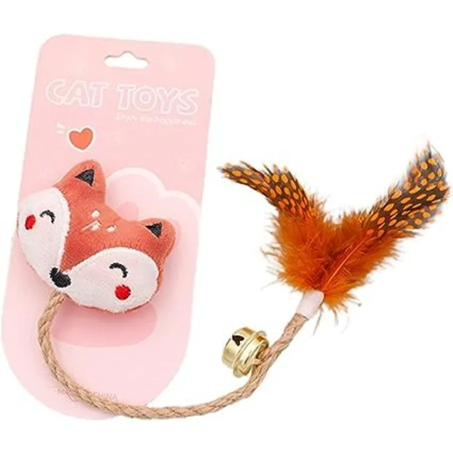

Интерактивные игрушки Pink Foxes для кошек, игровой игрушечный колокольчик, дизайн, льняная веревка, кошачья мята, плюшевая игрушка для кошек и котят, Ex