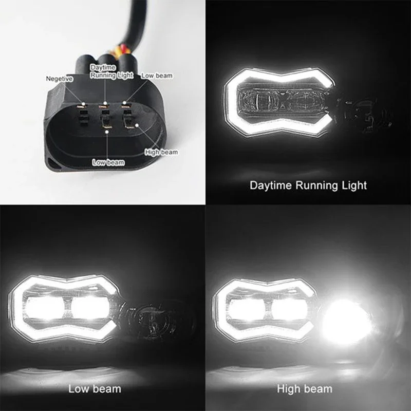 Motorcycle Modified LED Headlight Angel Eye DRL Assembly For-BMW F800GS F800R F 650 700 800 GS F 800GS