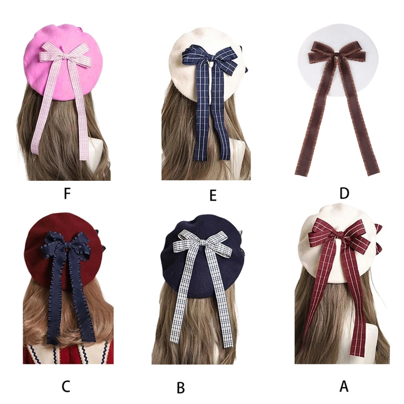 Lolita JK Uniform Bow Hat Kawaii Hair Accessories Sweet Japan Kawaii Bowknot Cute Beret Hat Painter Hat Cute Female