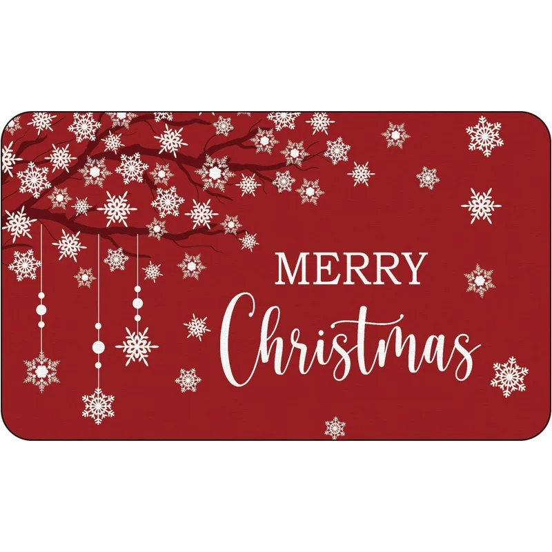 

Merry Christmas Snowflake Winter By Mat Indoor and Outdoor Decorative Floor Mat