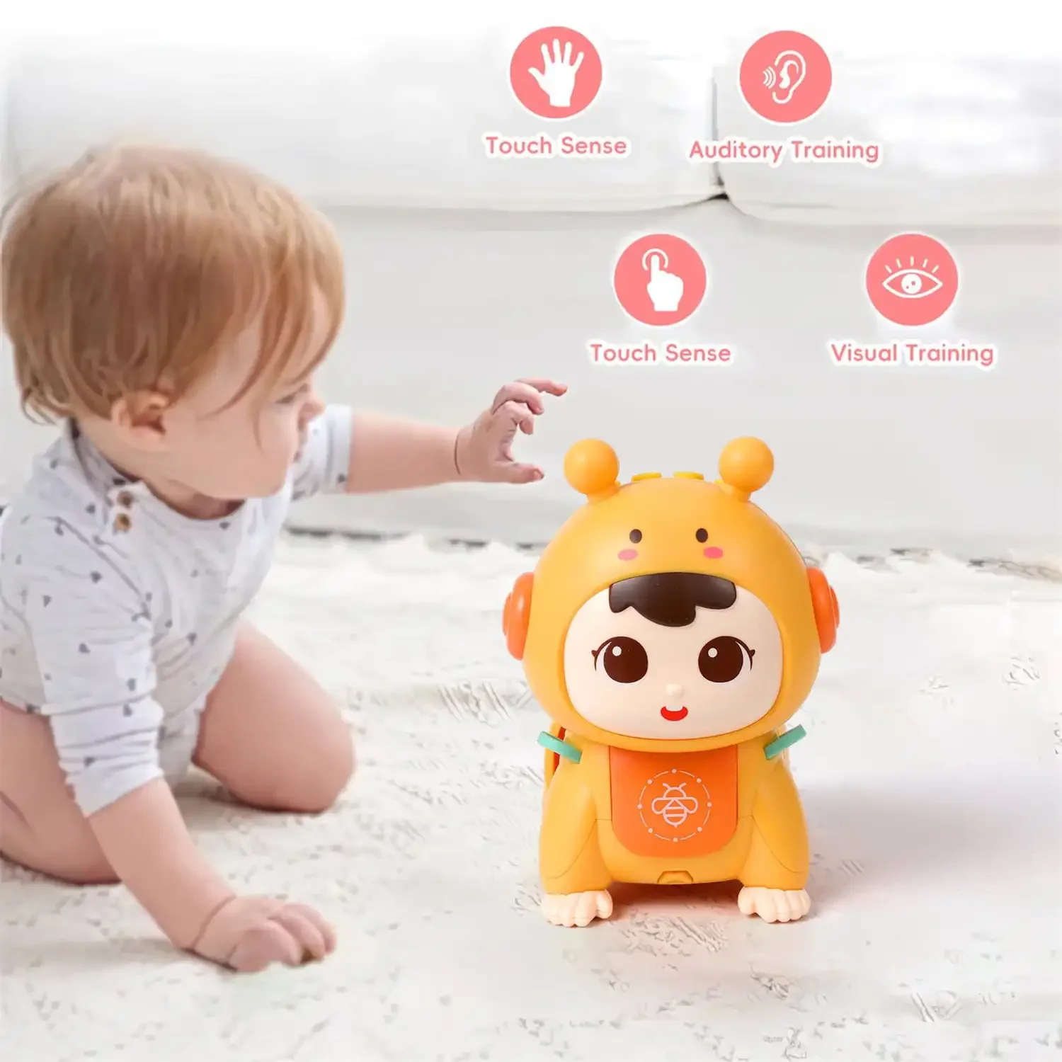 ของเล่นเด็กคลานพร้อมดนตรีและแสงไฟ ของเล่นตุ๊กตาเด็กทารก ของเล่นเด็กเล็ก ของเล่นเสริมพัฒนาการ ของขวัญวันเกิดสำหรับเด็กวัยเตาะแตะ