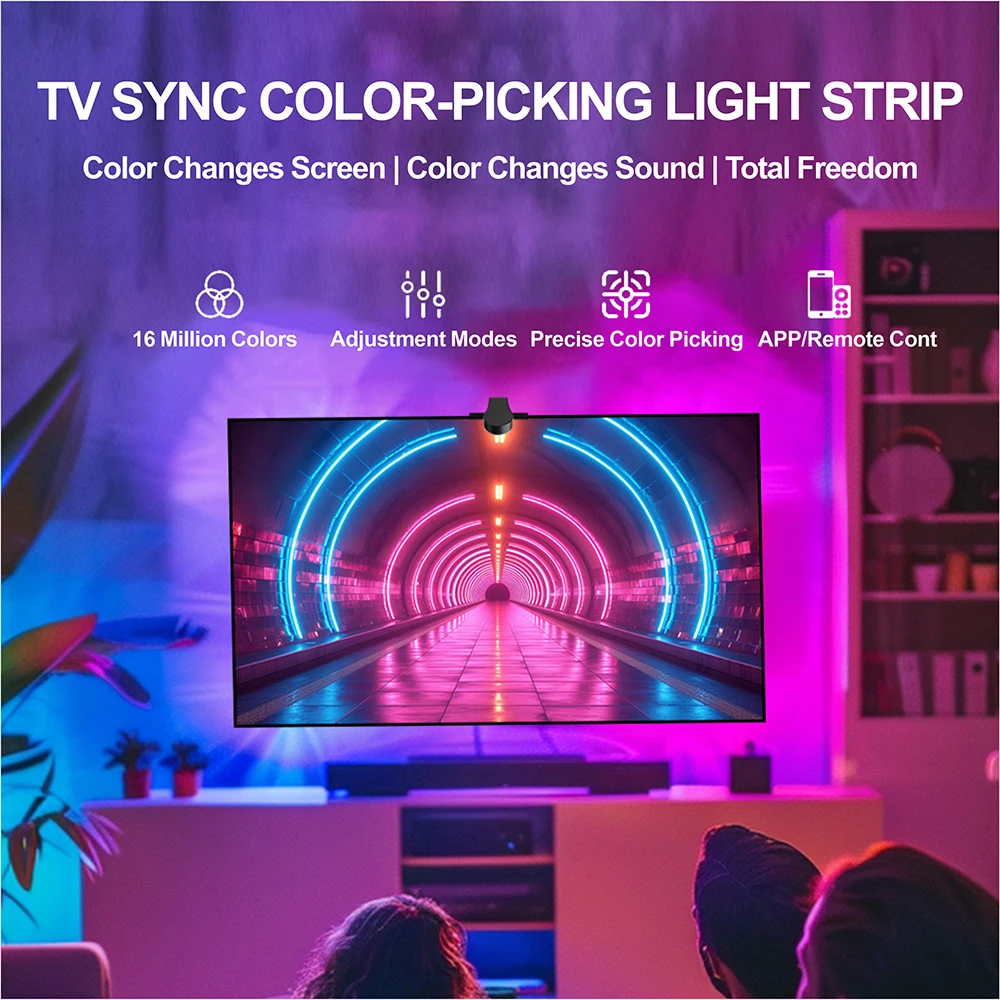 TV LED Backlight TV&PC Color Sync Tuya LED Light LED black light WS2812 Camera Ambient Smart For Inch Tv Pc Led RGB Tape Screen