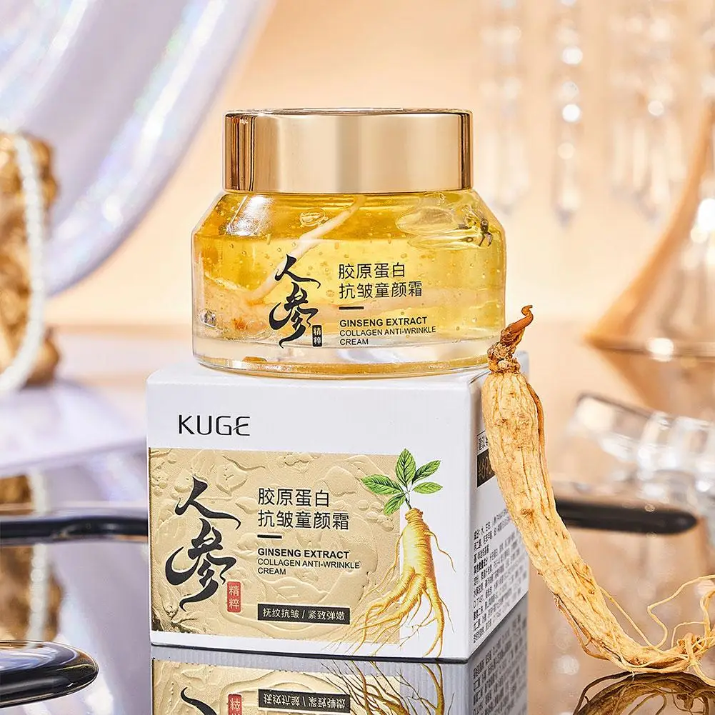 Crème hydratante anti-rides au collagène à l'extrait de ginseng, pour le visage, anti-âge, lignes fines, soins pour la peau