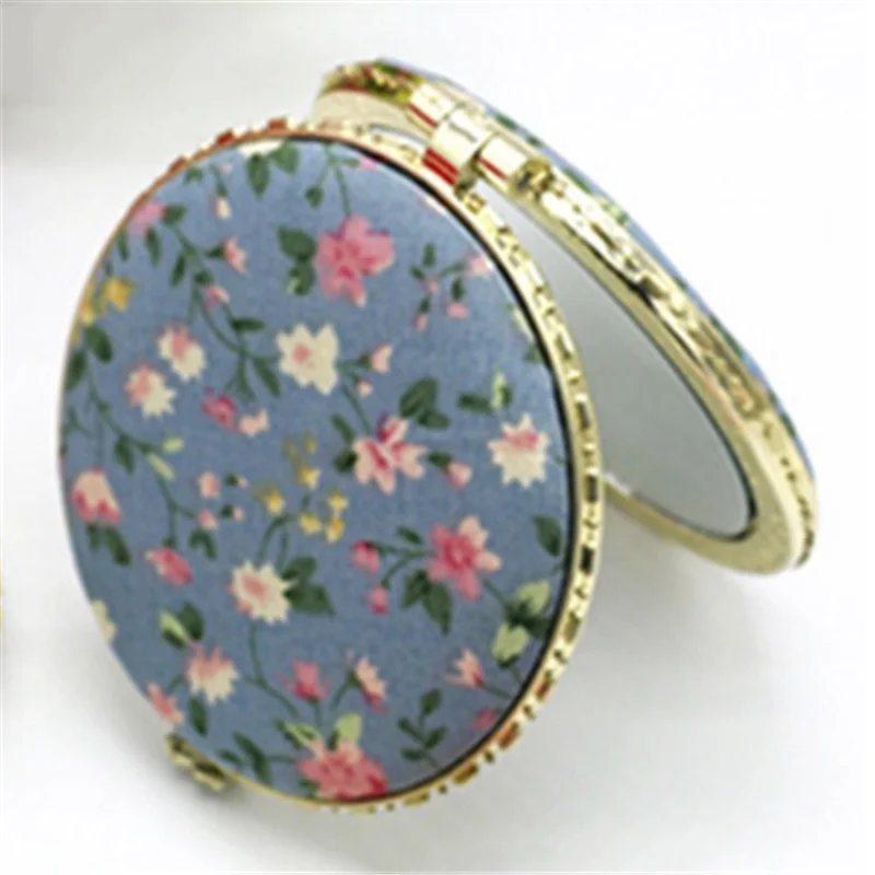 L310 Chinese Style Art Retro Double-sided Folding Portable Mini Makeup Mirror Pocket Floral Mirror Vintage Cosmetic Mirrors for