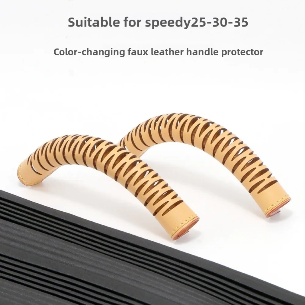 واقي المقبض السريع LV الفاخر من الجلد المدبوغ بالخضراوات الأصلي، غطاء مقبض حقيبة مصمم فاخر، ملحق حماية