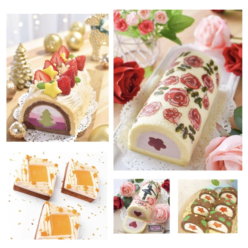 Cake DIY Mold Christmas Tree Dolphin Moon Love Round Silicone Tube Mold Cake Roll Sandwich Mold Various Styles B090