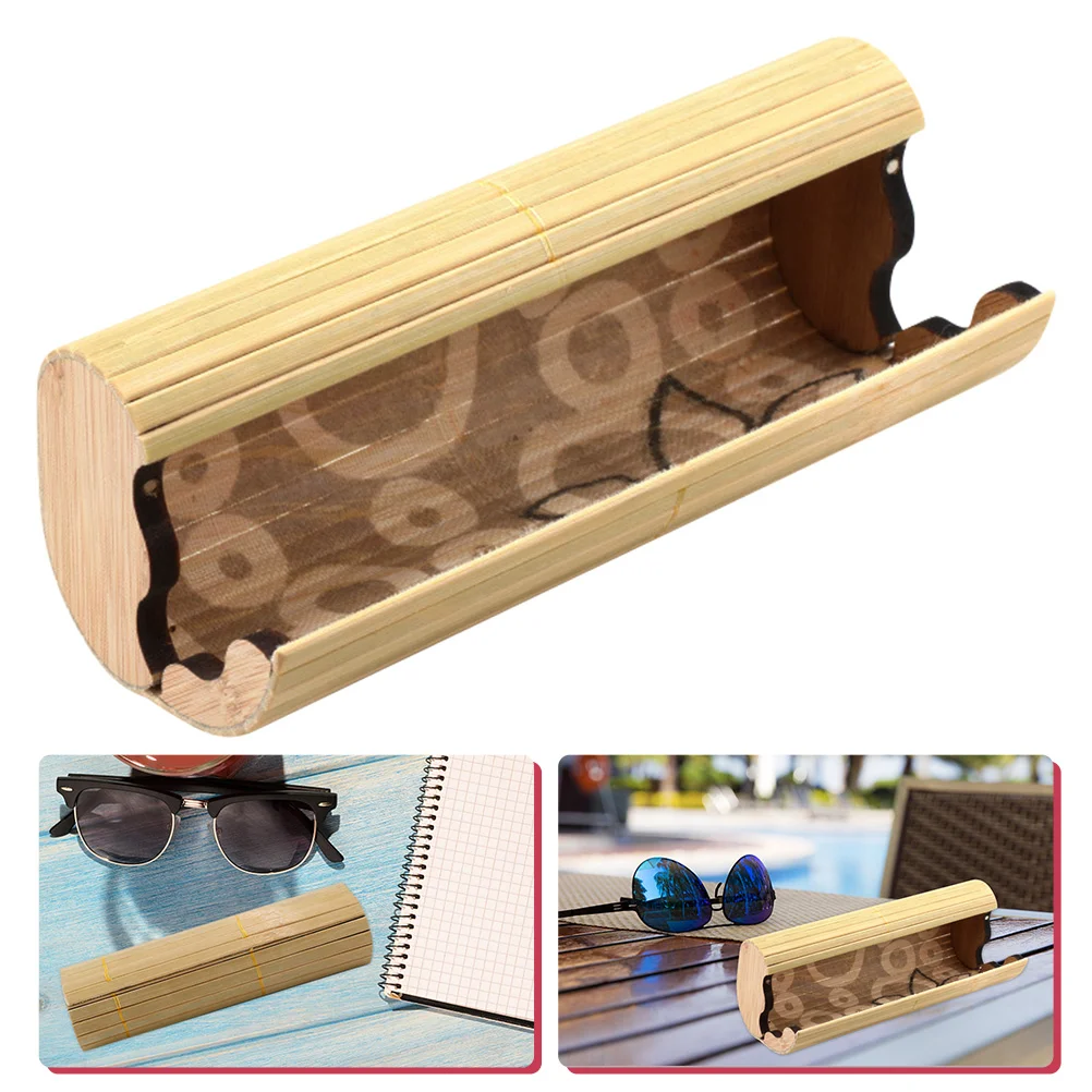 

Sunglasses Case Storage Bamboo Eyeglass Container Protector Portable Man for Men