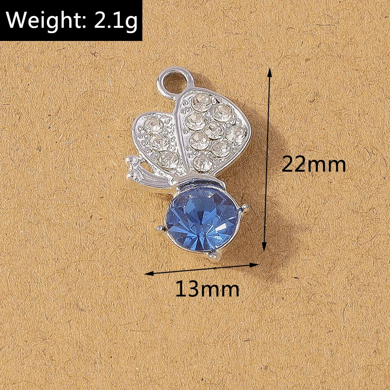 10 Stück Strass Kristall Schmetterling Anhänger Charms für Schmuck DIY Halskette Ohrringe Armband Zubehör Zubehör – Detail 5