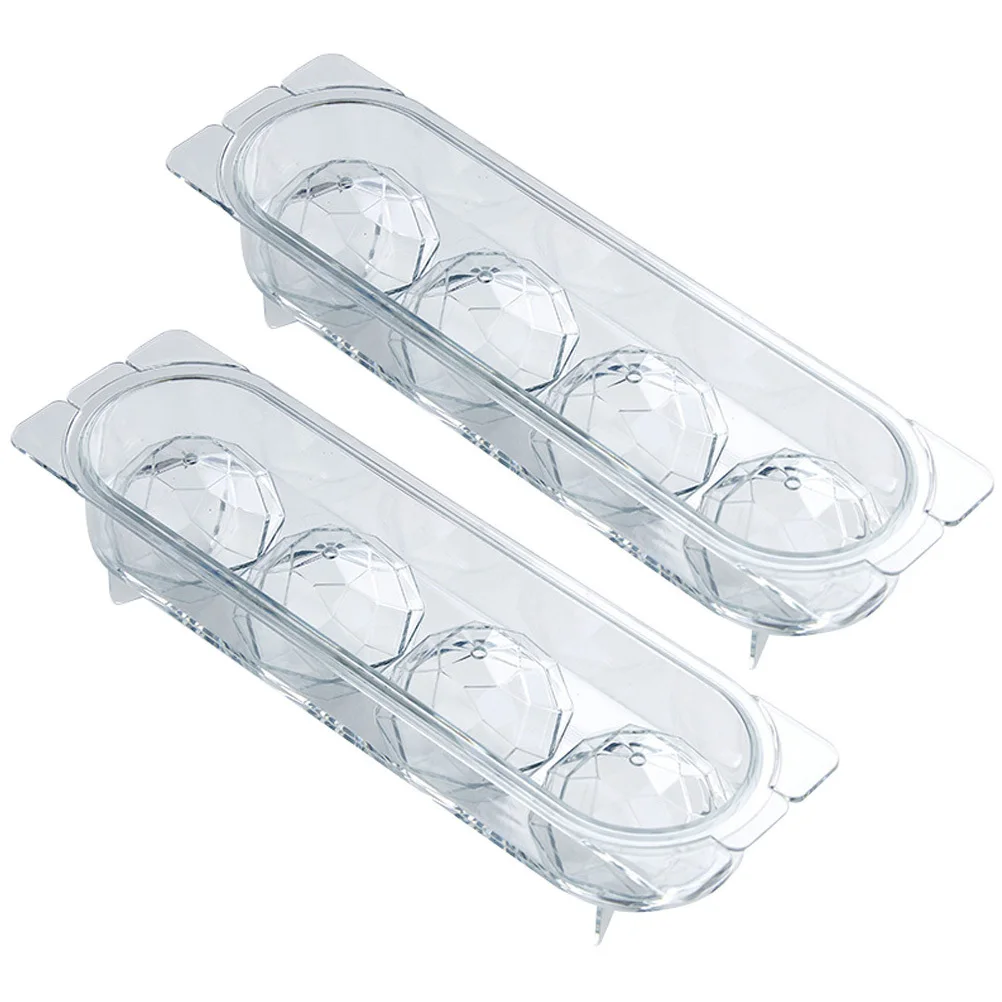 

2Pcs Ice Ball Mold Diamond Shape Premium Pet Ice Cube Maker Quick Release for Whiskey Cocktails Home Hotel Use