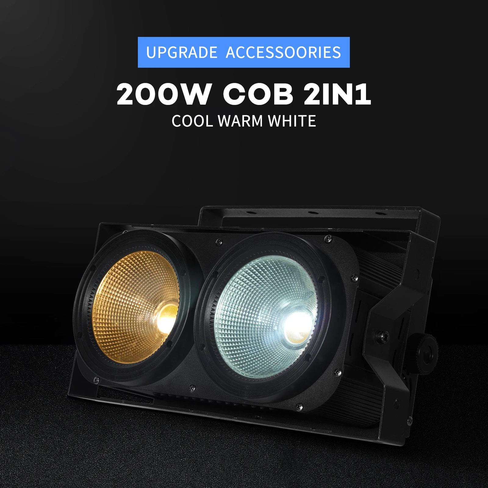 

GEFENSI 200W LED 2IN1 COB Par Light DMX512 2 Eyes Led Blinder Light Cool Warm White Lighting Stage Light For DJ Wedding Party B