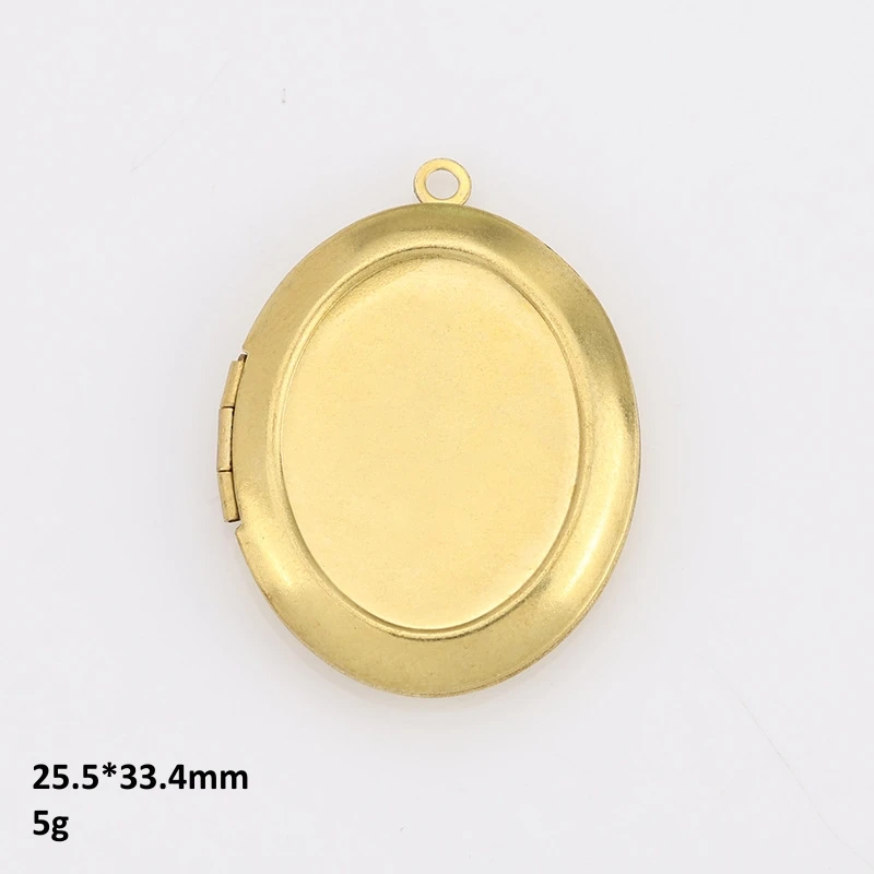 BoYuTe (50 Pieces/Lot) Oval Shaped Photo Locket Pendant Raw Brass Lockets Can Open Factory Wholesale Diy Jewelry Materials