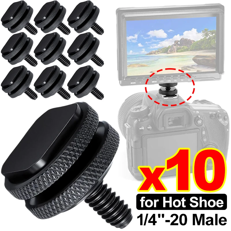 Adaptadores de Montaje de Zapata Caliente para Cámara 1/4"-20, Soporte de Monitor con Tornillo de Trípode de 1/4 de Pulgada y 20 Puntas para Plataforma de Cámara DSLR