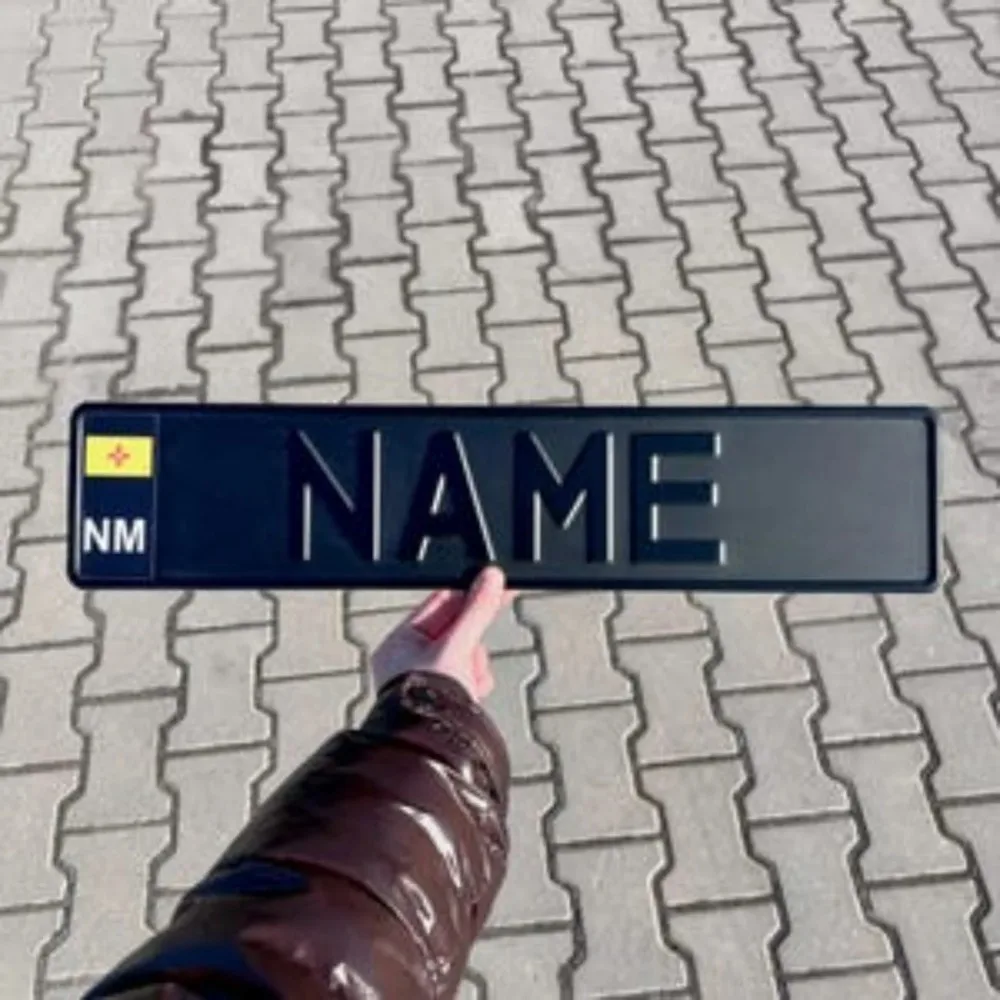 Custom Black European‑Style Aluminum Decor Plate, Personalized Wall Sign for Garage Man Cave, Decor‑Only