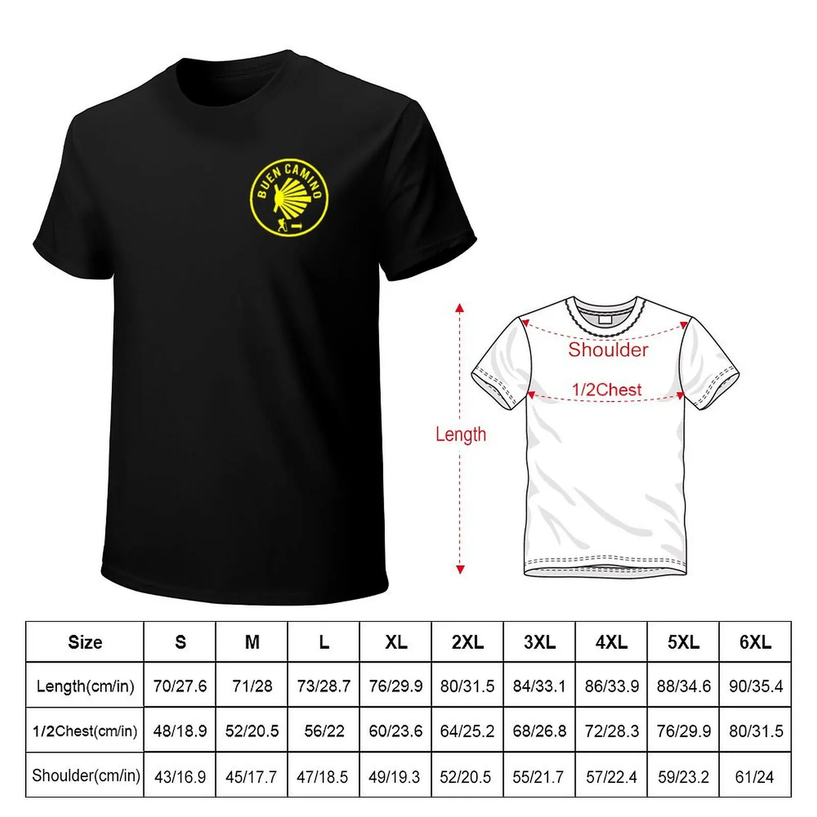 Buen Camino de Santiago. Compostela Peregrino T-Shirt Summer Print Short Sleeve Tee