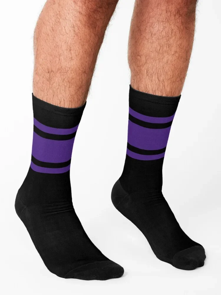 Black & Purple Power Stripe Socks happy Soccer floor Children's Woman Socks Men's