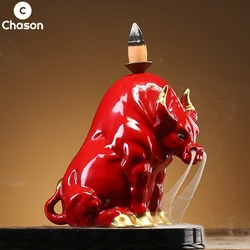Lucky Ceramics Abstract Bull Boar Elephant Figurines Sculpture Table Desk Zen Ornaments Home Incense burner Decor Decoration