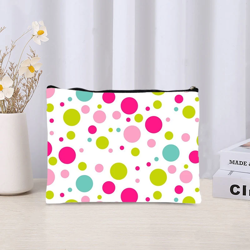 Polka Dot Patroon Make-Up Case Kawaii Reis Cosmetische Tas Mooi Meisje Geschenken Toilet Make-Up Zakje Draagbare Stijlvolle Reisorganisator