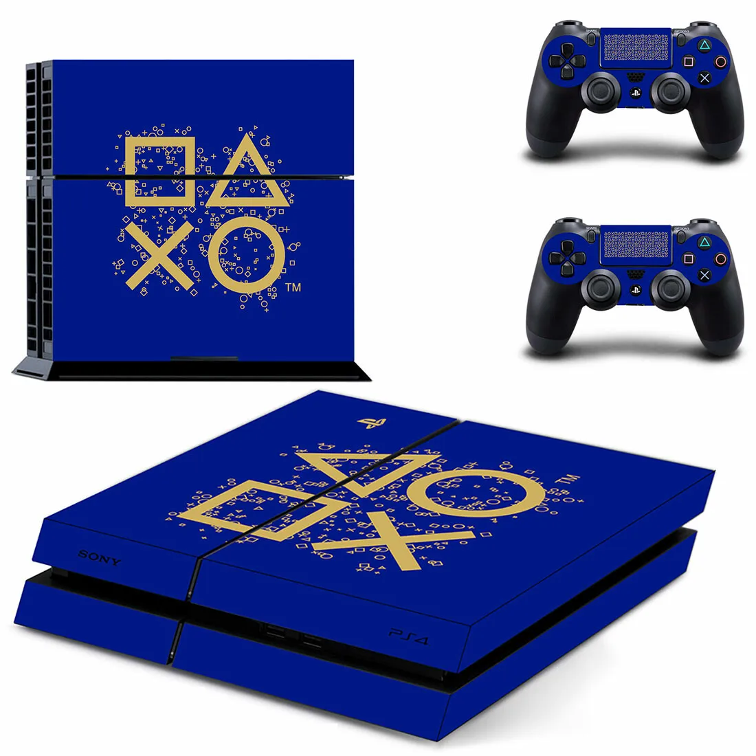 Pure White Symbol Logo Design PS4 Skin Sticker Decal Cover For Console and 2 Controllers PS4 Skins Vinyl