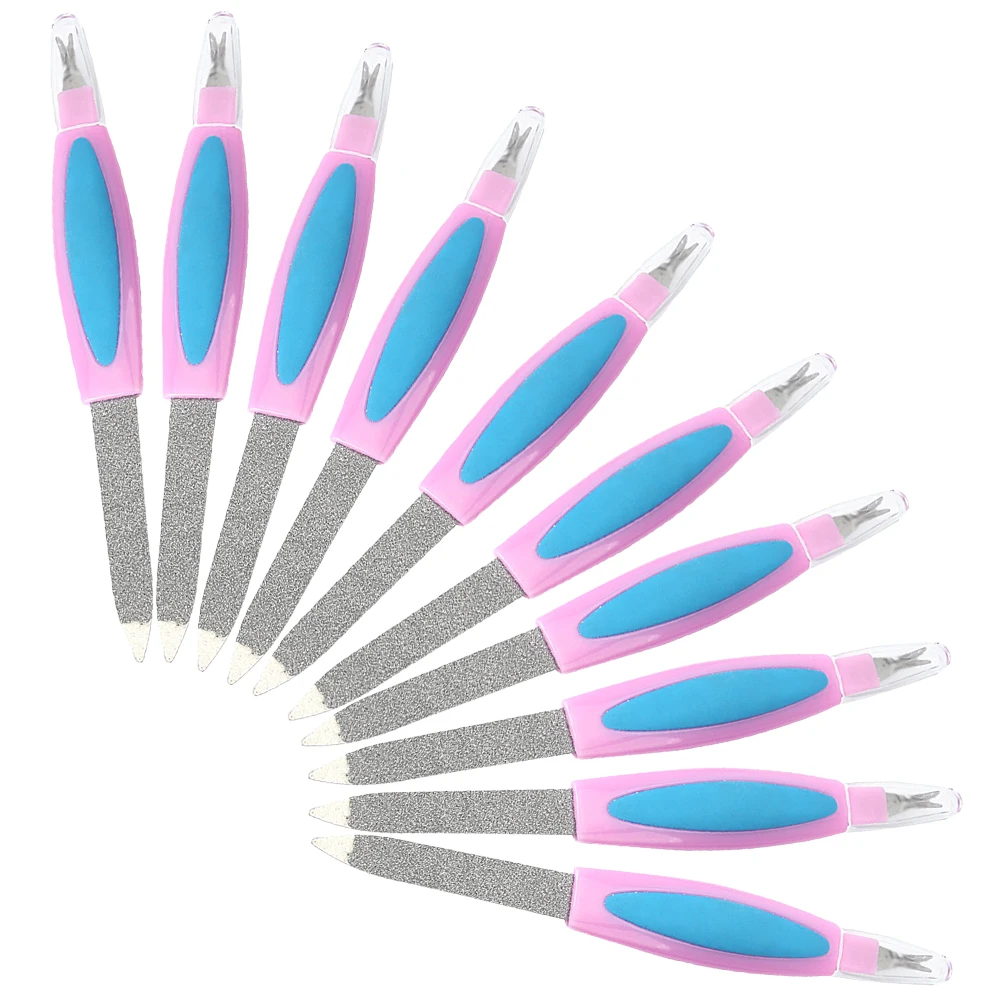 

10pcs Double Head File 14 5cm Stainless Steel Nail Tools Buffer Block Manicure Pedicure Accessories Women Nail Files Metal