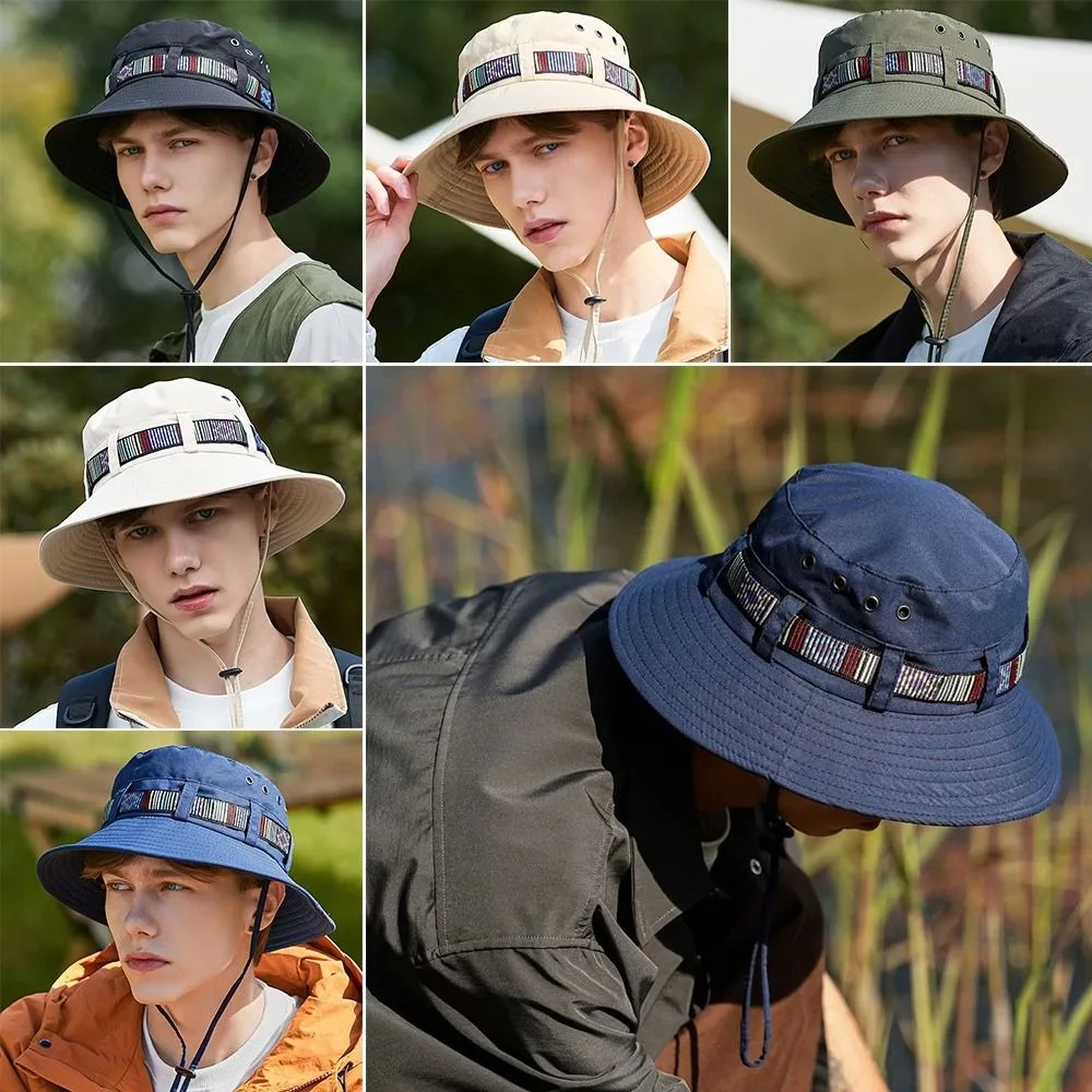 

Fashion Sun Protection Sun Hats Breathable Quick-Dry Bucket Hat Adjustable Drawstring Fisherman Hats Outdoor