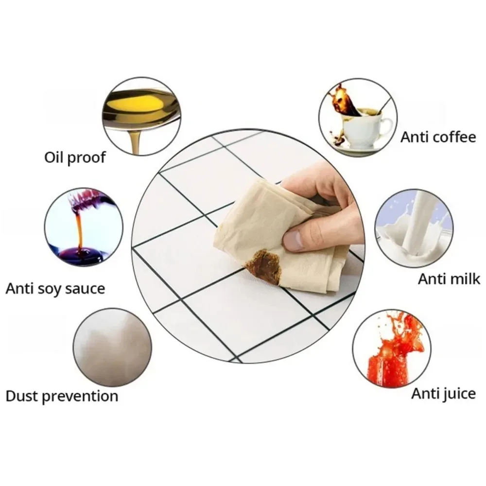 1pc 137X90CM Black And White PEVA Waterproof Oilproof Tablecloth Table Cloth Plaid Pattern Table Cover For Party Outdoor Picnic image 5