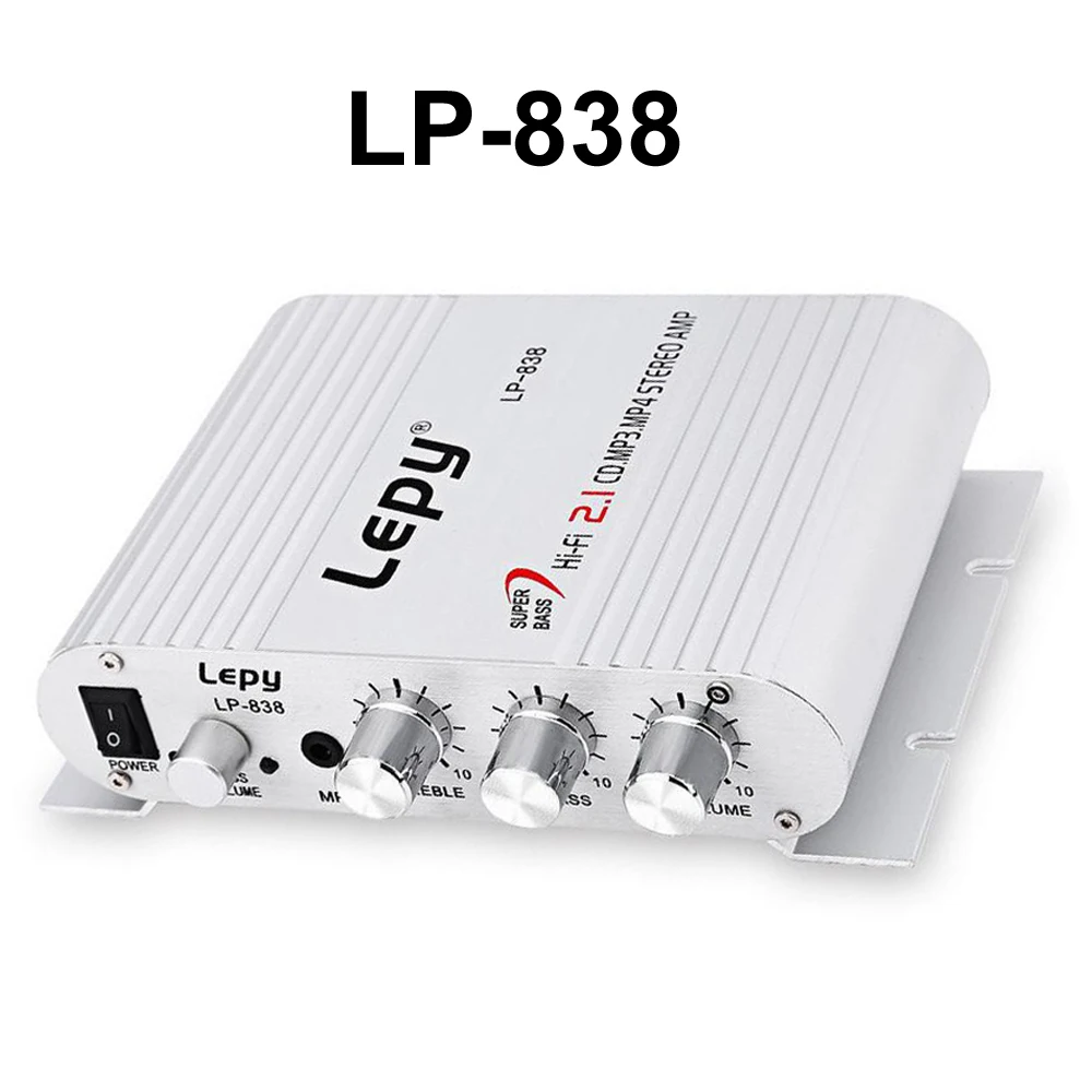 LP-838 Hi-Fi Car Amplifier Stereo Subwoofer Audio amplifier for Smart phones computers MP3 MP4 DVD players 20WX3RMS 