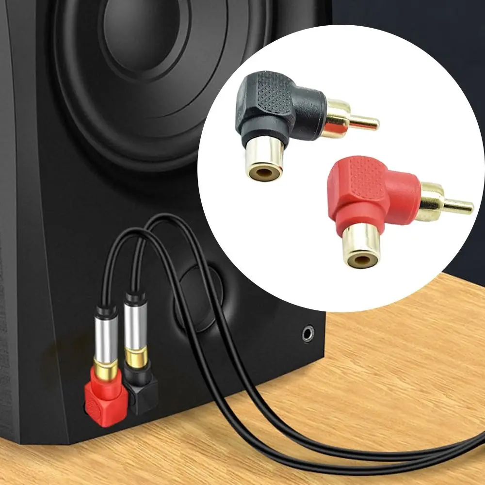 90 Degree RCA Right Angle Connector Lotus RCA Right Angle Elbow L-shaped 90 Degree Audio Plug High-quality M/F