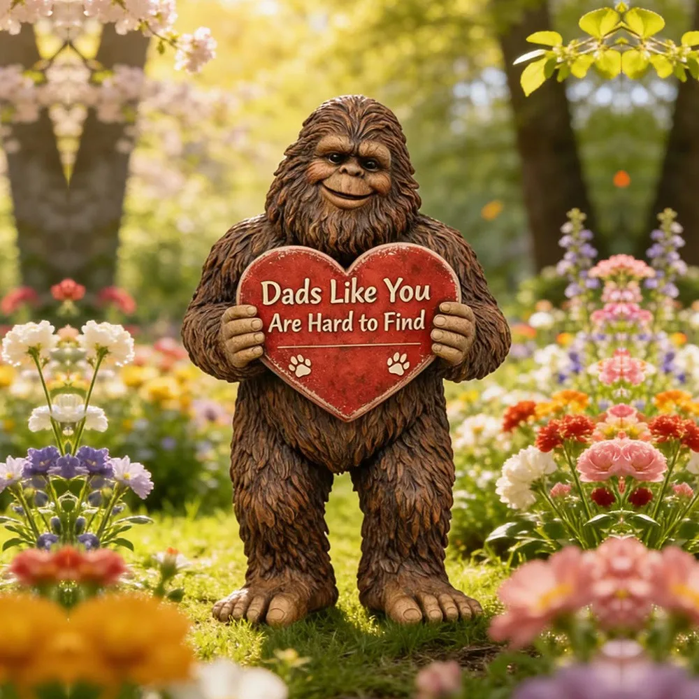Bigfoot Statue  Hugging Love Garden Bonsai Ornament, Micro-Landscape Gardening Decoration Accessory, Office Desk Decoration