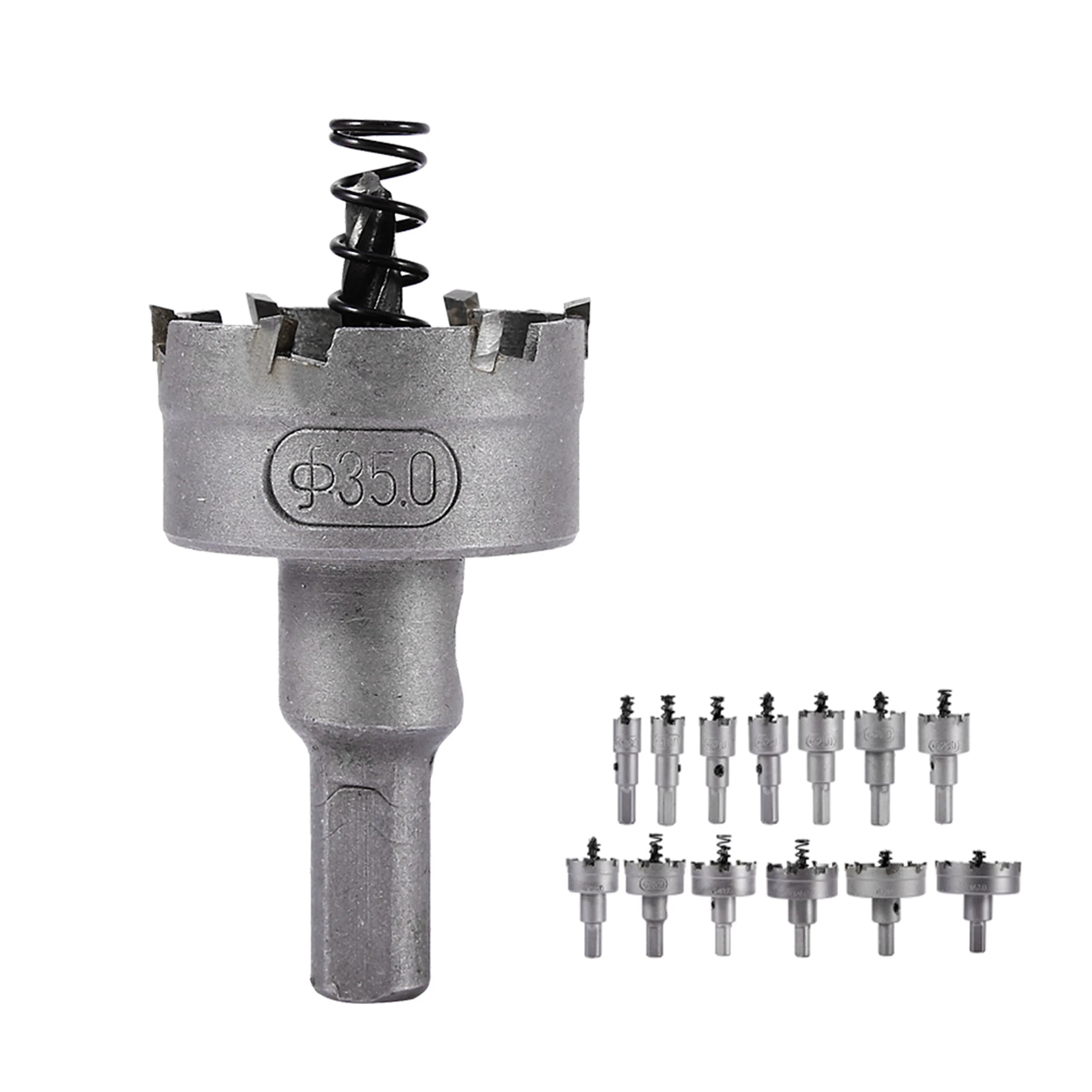 

13 шт./компл., 16, 18, 20, 22 мм, твердосплавный наконечник, TCT, набор сверл, кольцевая пила, нержавеющая сталь