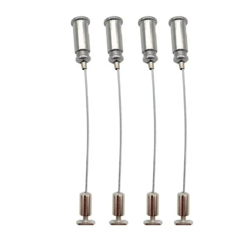 Fotografia 3: Conjunto de 4 Peças de Cabos de Aço Ajustáveis e Resistentes para Pendurar no Teto e Painéis de LED JOMD