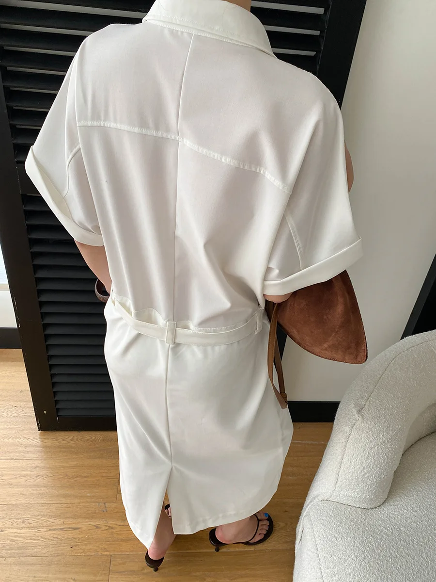 Frühlings- und Sommerkleid für Damen, lässig, einfarbig, bequem, tailliert, figurbetont. – Detail 17