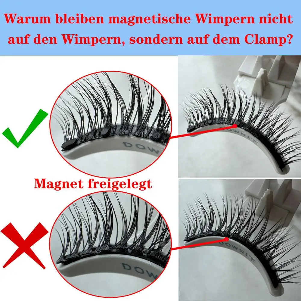 2 Pairs 3D Magnetic False Eyelashes Set Artificial Pen Tweezers Waterproof Reusable Eyelash Curler Makeup Tool for women