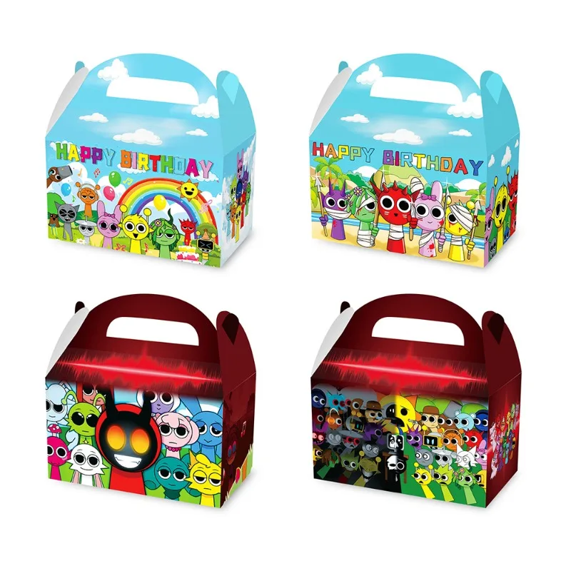 Nieuwe Sprunki Bonbondoos Kinderen Verjaardag Decoratie Spel Thema Papieren Dozen Cake Cookie Goody Bags Jongen Meisje Feestartikelen Geschenktasje